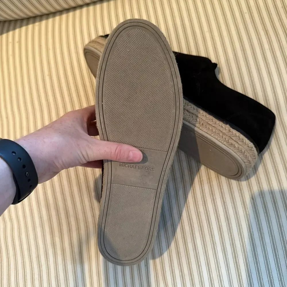 Michael Kors Collection Madison Black Suede Espadrille Sneakers